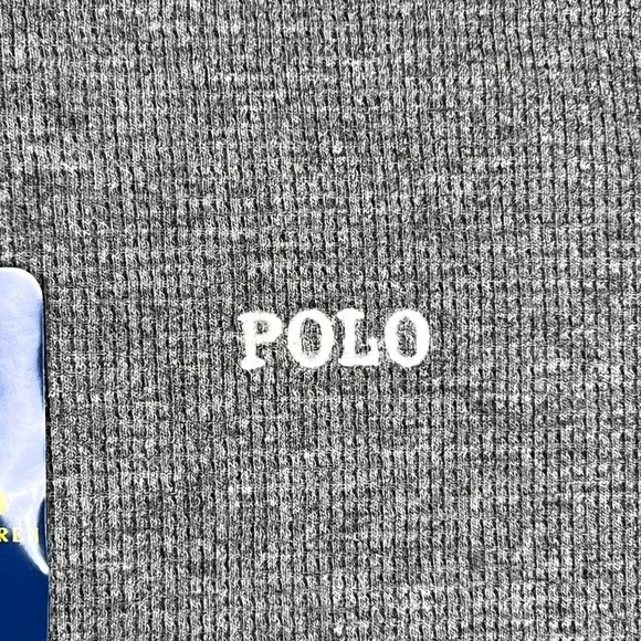Polo Ralph Lauren Thermal Waffle Knit Shirt Mens L Gray Long Sleeve Pony NWT - Picture 7 of 11
